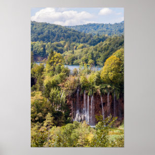Poster Cascades dans le parc national de Plitvice - Croat