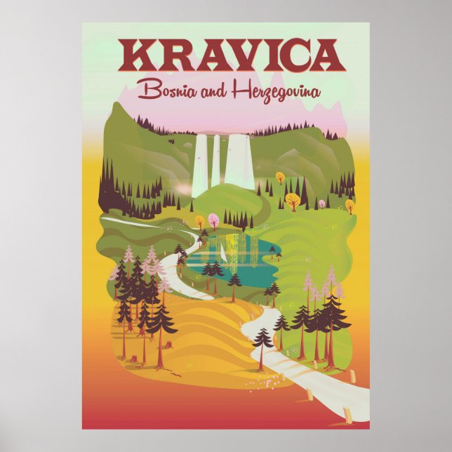 Poster Cascades de Kravica Bosnie-Herzégovine (Devant)