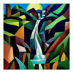 Poster Cascades en cascade sur la montagne 4