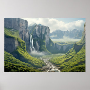 Poster Cascades Paysage Méditation Serène