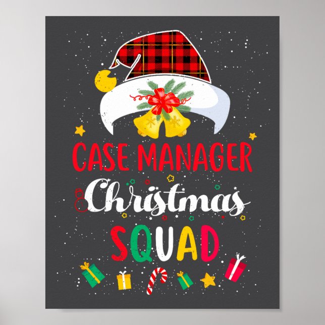 Poster Case Manager Christmas Squad Santa Hat Matching Pr (Devant)