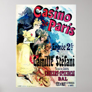 Poster CASINO DE PARIS Camille Stefani Français Vintage