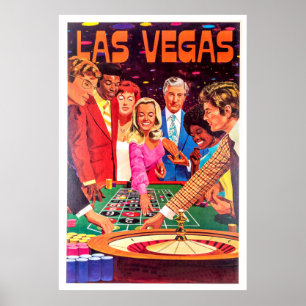 Poster Casino, Las Vegas, on joue à la roulette