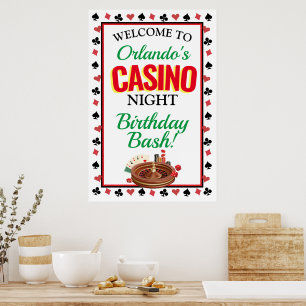 Poster Casino nuit personnalisée