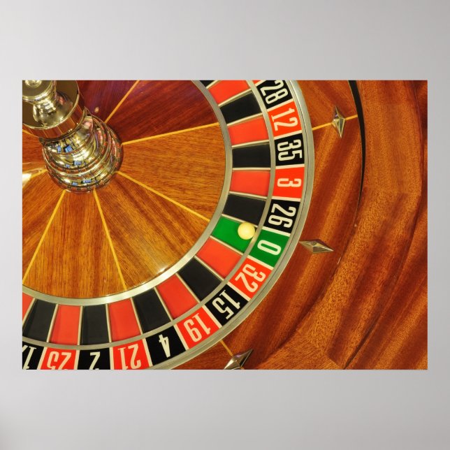 Poster casino roulette ball numéro zéro jeu (Devant)