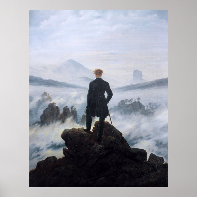 Poster CASPAR DAVID FRIEDRICH - Wanderer au-dessus de la  (Devant)