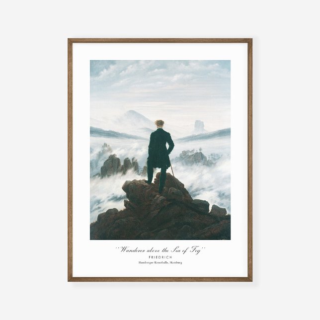 Poster Caspar David Friedrich Wanderer au-dessus de la me (Créateur téléchargé)