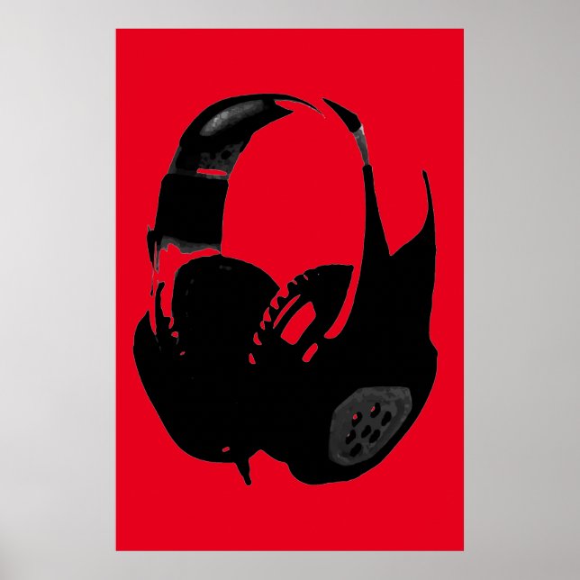 Poster Casque Black Red Pop Art (Devant)