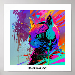 Poster Casque de Cool coloré Pop Art modifiable