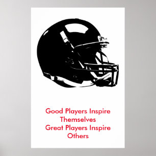 Poster Casque de football Black White Pop Art inspirant