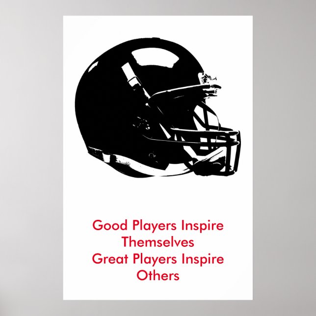 Poster Casque de football Black White Pop Art inspirant (Devant)