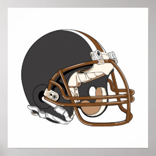 Poster Casque de football Brown