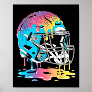Poster Casque de football glace crème dégoulinant joueur