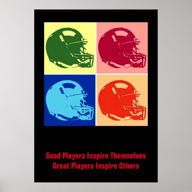 Poster Casque De Football Pop Art Inspirationnel (Devant)