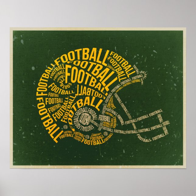 Poster Casque de football vintage (Devant)