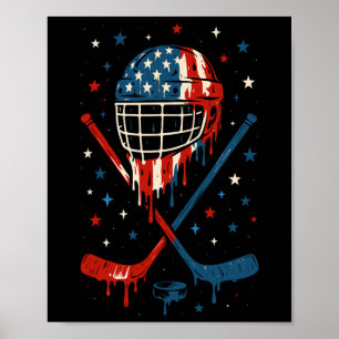 Poster Casque de hockey avec glace à la crème du 4 juille