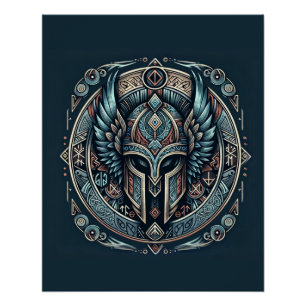 Poster Casque de la rune Mystic Viking