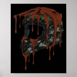 Poster Casque de motocross vintage Drip Melt Dirt Bike Ra
