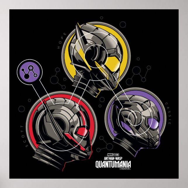 Poster Casque de particules Scott, Hope et Cassie Pym Gra (Devant)