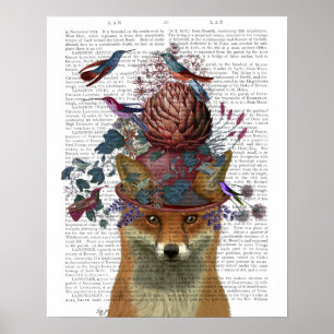Poster Casque d'oiseaux renard avec Artichoke
