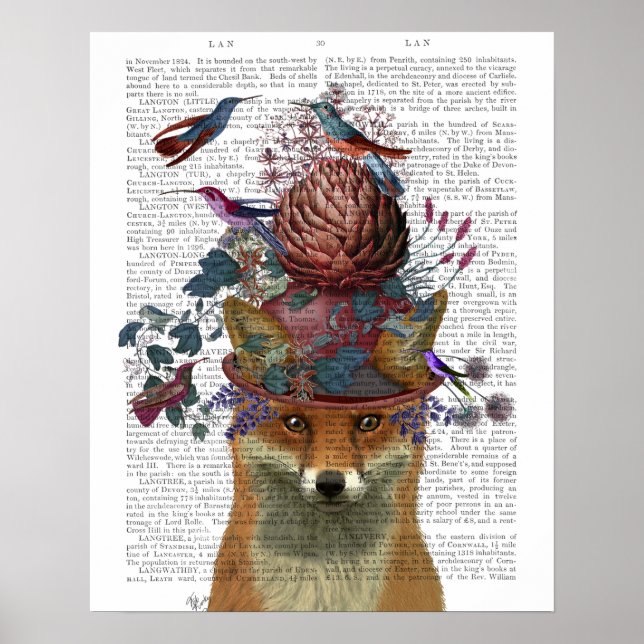 Poster Casque d'oiseaux renard avec Artichoke (Devant)