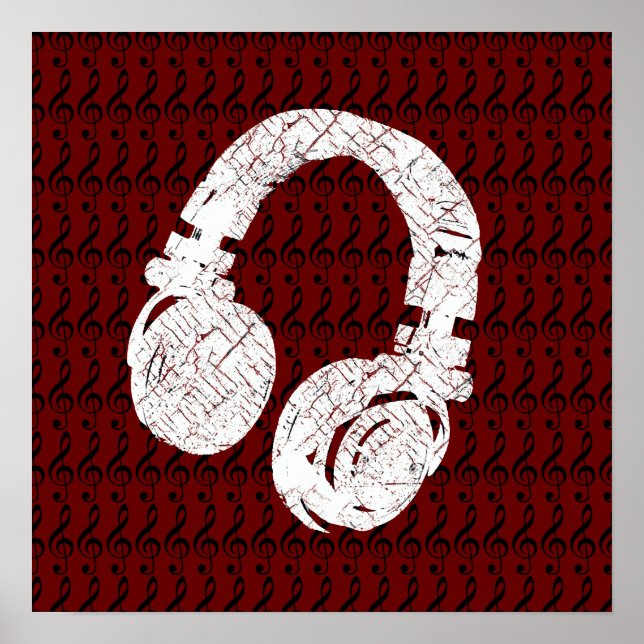 Poster casque graphique avec g-clés (Devant)