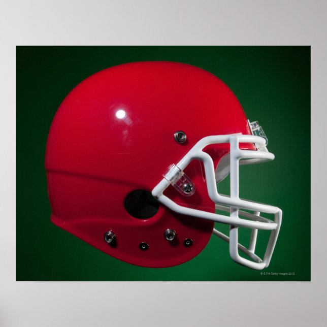 Poster Casque rouge de football américain sur arrière - p (Devant)