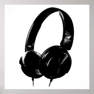 Poster Casque style pop art noir