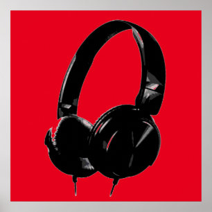 Poster Casque style pop Art noir