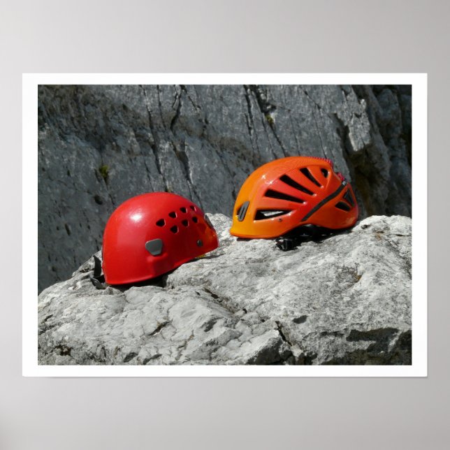 Poster Casques d'Escalade sur rochers (Devant)