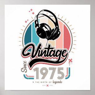 Poster Casques vintages depuis 1975