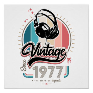 Poster Casques vintages depuis 1977