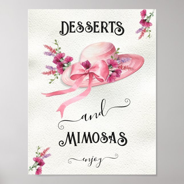 Poster Casquette à fleurs rose Derby Fête des mariées Sig (Devant)