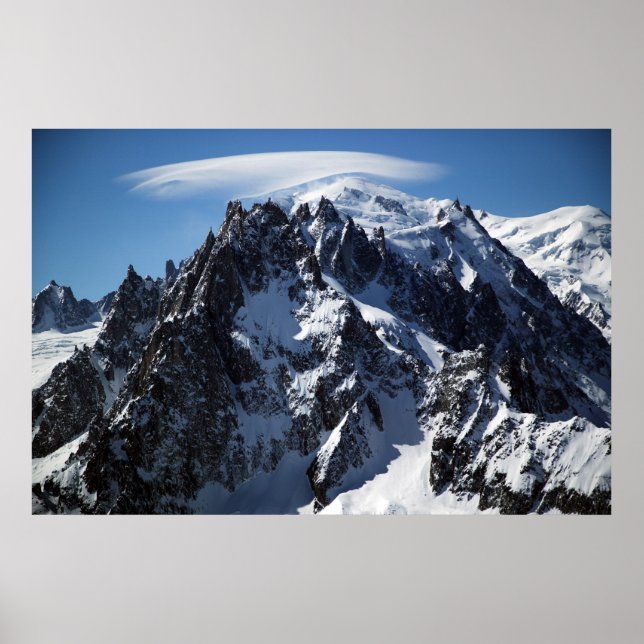 Poster Casquette blanc : Le Sommet du Mont Blanc (Devant)