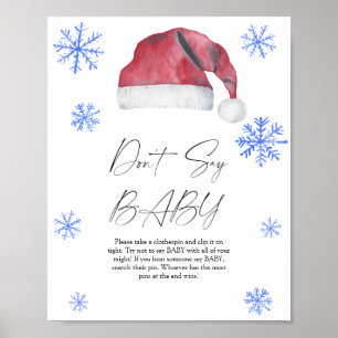 Poster Casquette de Noël - Ne pas dire bébé