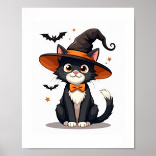 Poster Casquette de sorcières Amoureux de les chats sur T