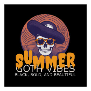 Poster casquette d'été crâne