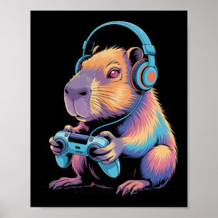Poster Casquette drôle de jeu vidéo de jeu Capyra