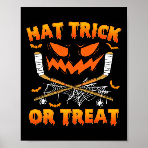 Poster Casquette Trick Ou Traiter Amusant Hockey Sur Glac
