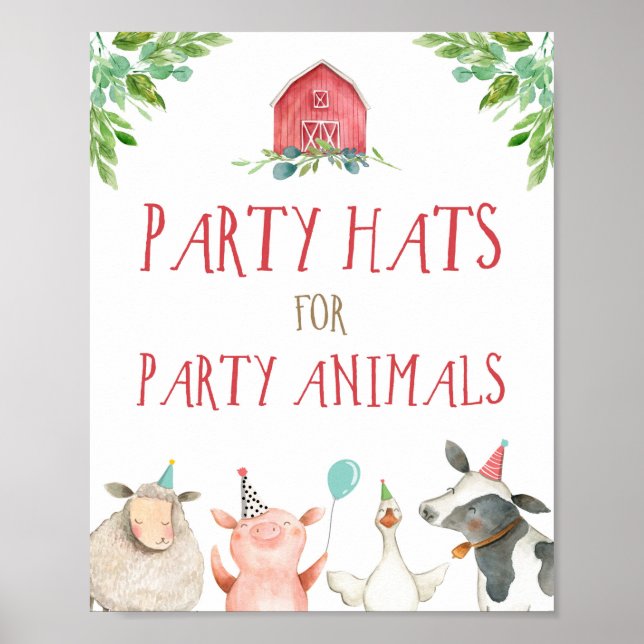 Poster Casquettes de fête Animaux de ferme Barnyard Boy A (Devant)