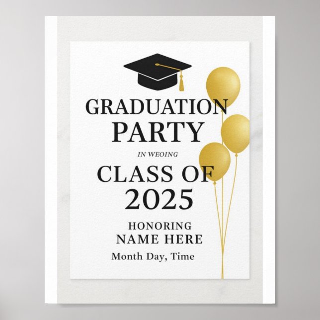 Poster Casquettes de la classe 2025" (Devant)