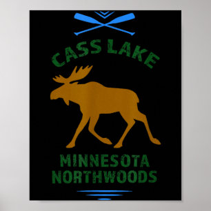 Poster Cass Lake Minnesota nord bois plein air pêche 