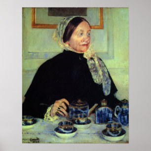 Poster Cassatt - Dame à la table à thé 1885