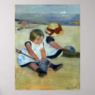 Poster Cassatt - Enfants Jouant Sur La Plage
