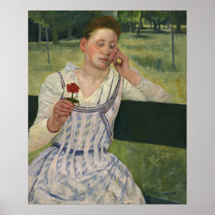 Poster Cassatt - Femme Avec Red Zinnia