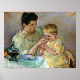 Poster Cassatt - Mère nourrissant l'enfant