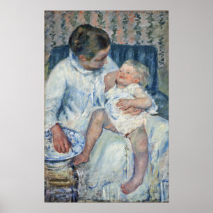 Poster Cassatt - Mère sur le point de laver son enfant en
