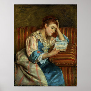 Poster Cassatt - Mme Duffee Assis Sur La Lecture Du Canap