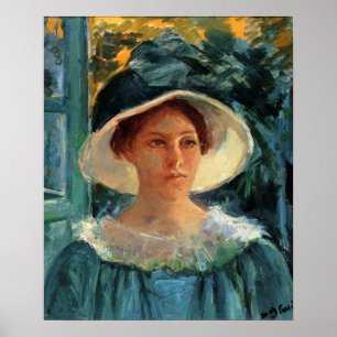 Poster Cassatt - Une Jeune Femme En Vert En Plein Air Au 