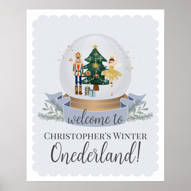Poster Casse-Noisette Bleu Noël Onederland bienvenue d'an (Devant)